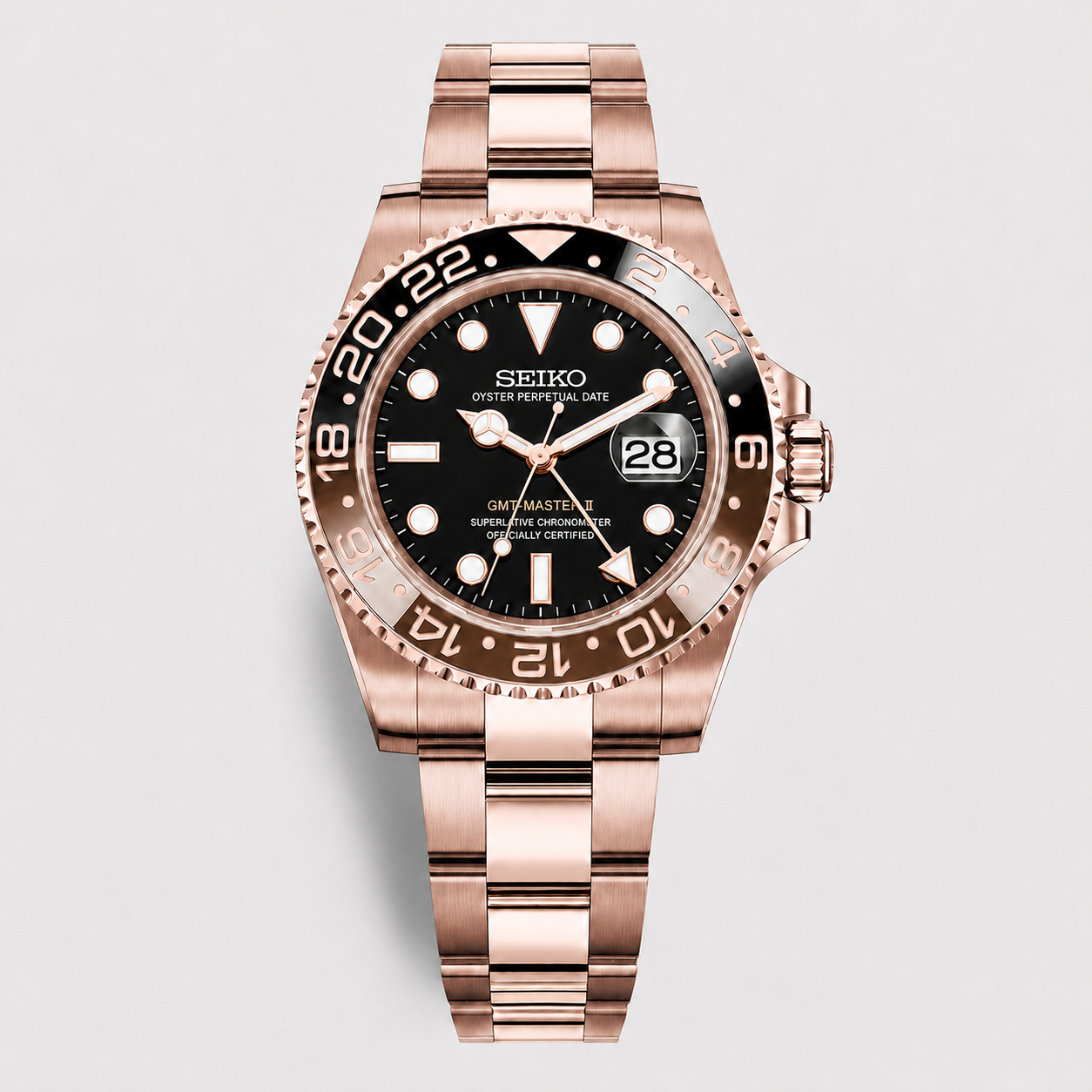 GMT Master II Rootbeer Full Rose Gold